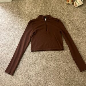Forever 21 Brown Long Sleeve Crop Top